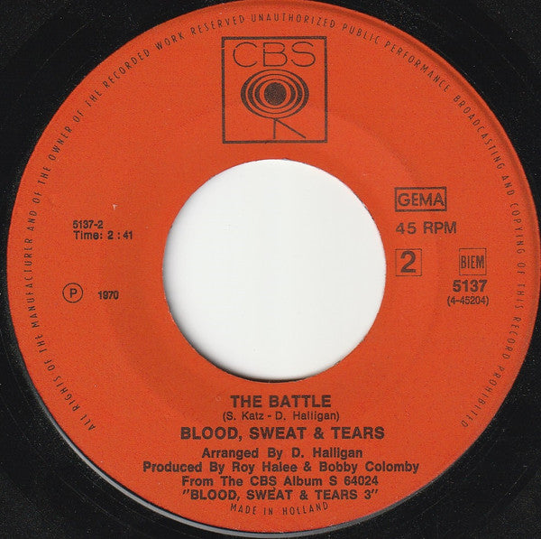 Blood, Sweat And Tears : Hi-De-Ho (7",45 RPM,Single)