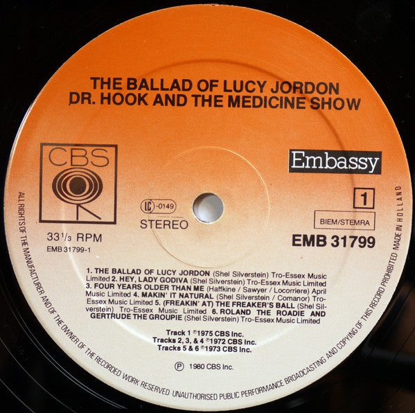 Dr. Hook & The Medicine Show : The Ballad Of Lucy Jordon (LP,Compilation)