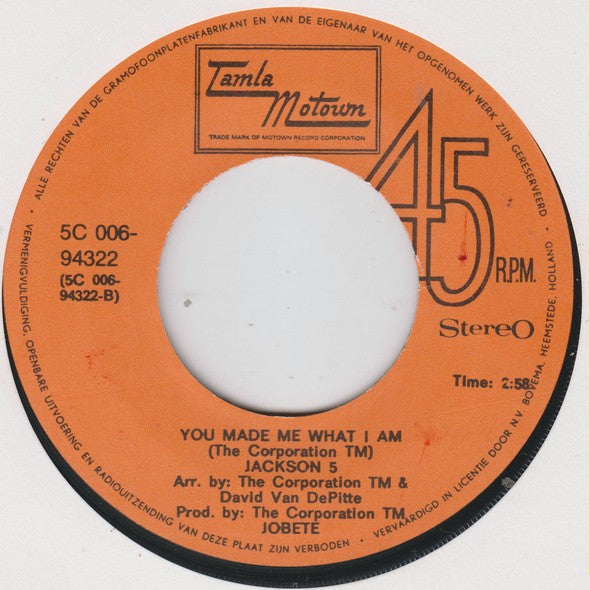 Jackson 5, The : Hallelujah Day (7",Single,45 RPM)