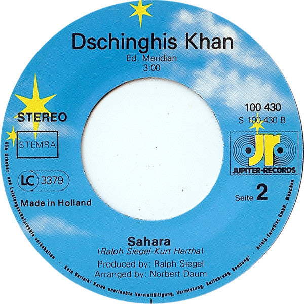 Dschinghis Khan : Dschinghis Khan / Sahara (7",Single,45 RPM)