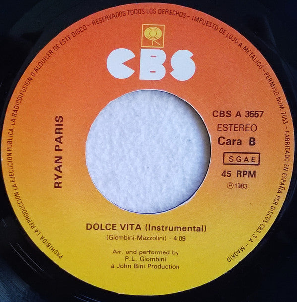 Ryan Paris : Dolce Vita (7",45 RPM,Single)