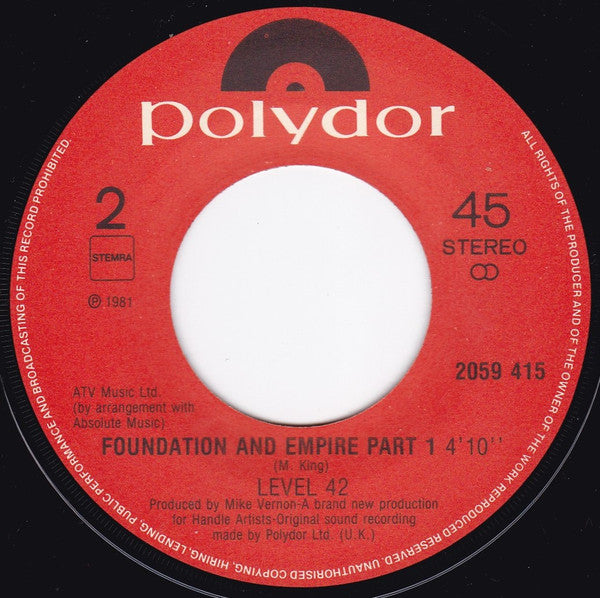 Level 42 : Starchild (7",Single,45 RPM)