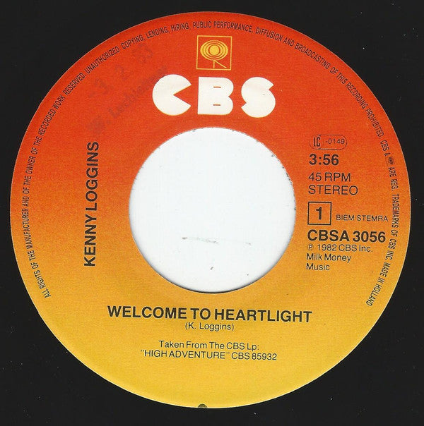 Kenny Loggins : Welcome To Heartlight (7",45 RPM,Single,Stereo)