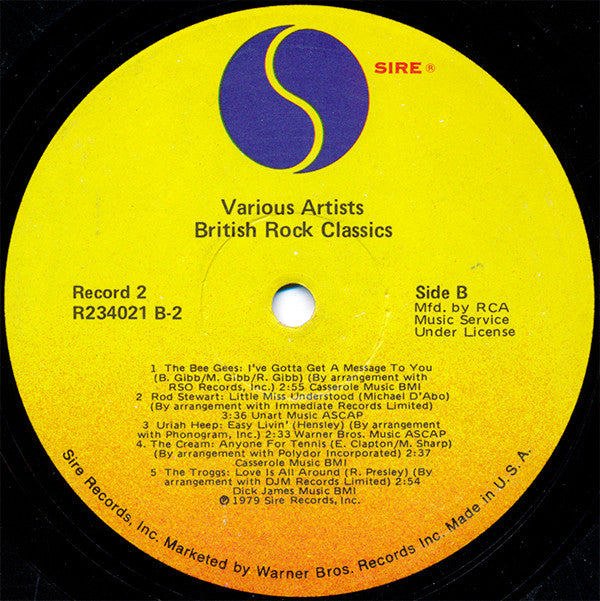 Various : British Rock Classics (LP,Compilation,Club Edition)
