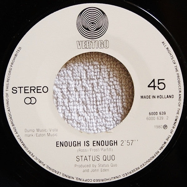 Status Quo : Something About You Baby I Like (7",45 RPM,Single,Stereo)