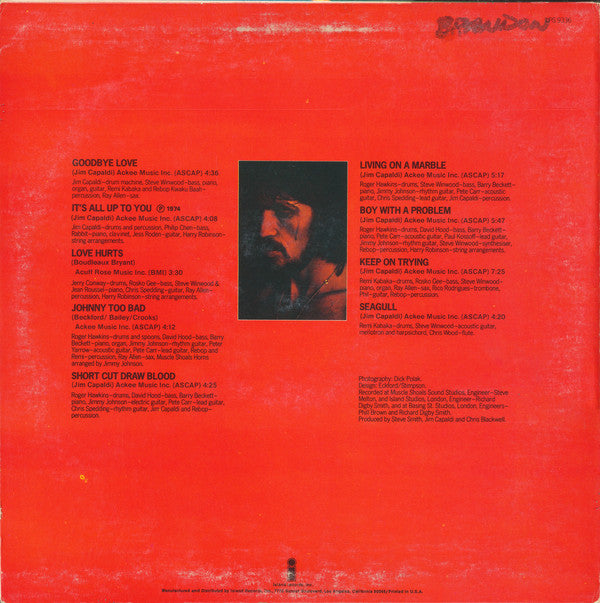 Jim Capaldi : Short Cut Draw Blood (LP, Album, San)