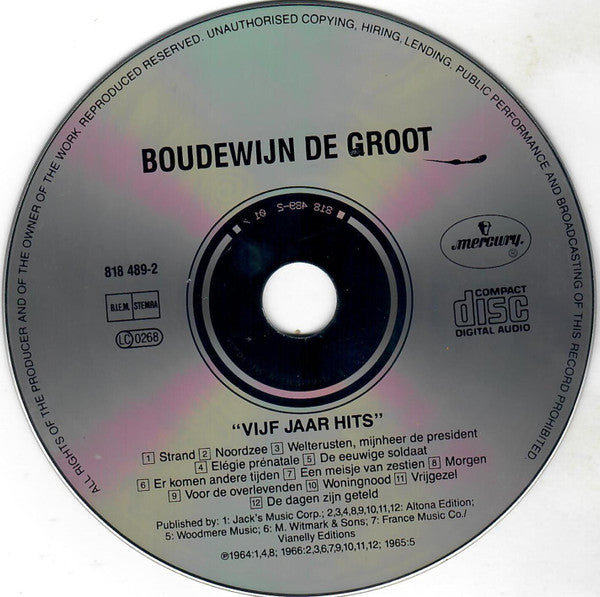 Boudewijn De Groot : Vijf Jaar Hits (Compilation,Remastered)