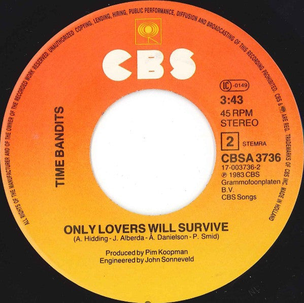 Time Bandits : I'm Only Shooting Love (7",45 RPM,Single,Stereo)