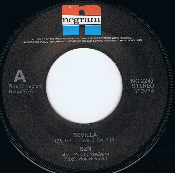 BZN : Sevilla (7",45 RPM,Single,Stereo)