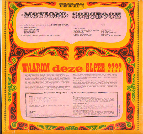 Motions, The : Motions Songbook (LP,Compilation,Stereo)