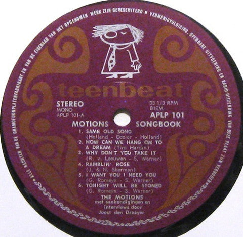 Motions, The : Motions Songbook (LP,Compilation,Stereo)