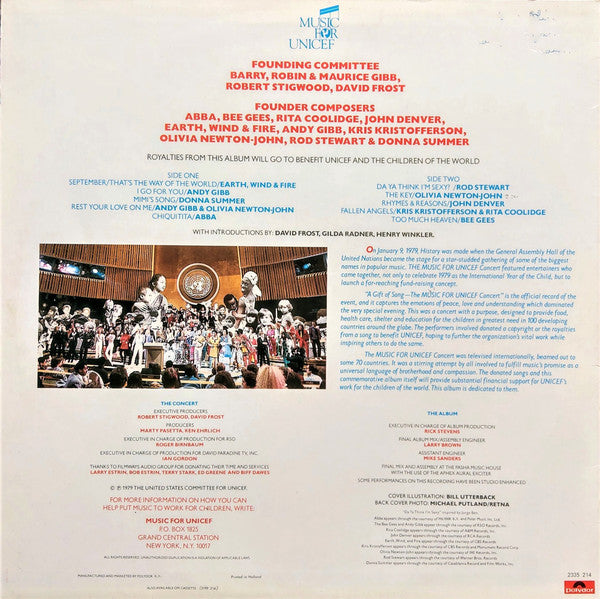 Various : The Music For UNICEF Concert - A Gift Of Song (LP,Album)
