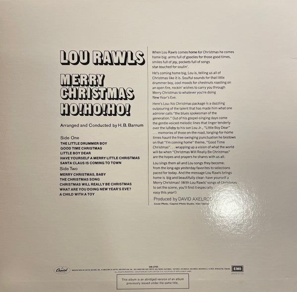 Lou Rawls : Merry Christmas Ho! Ho! Ho! (LP,Album,Reissue)