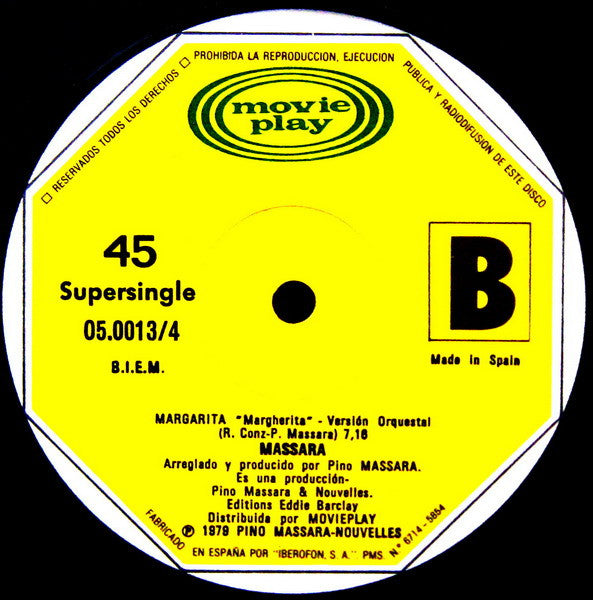 Pino Massara : Margarita (12",Maxi-Single)