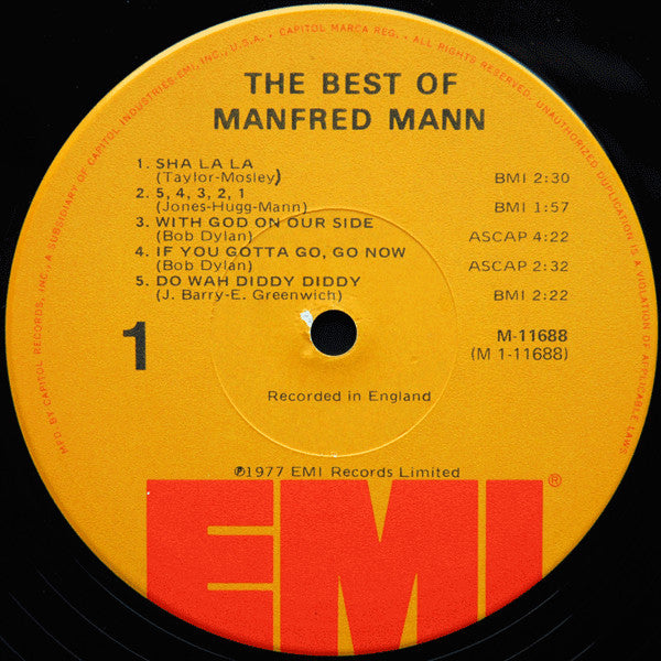 Manfred Mann : The Best Of Manfred Mann (LP,Compilation)