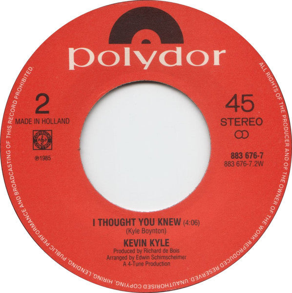 Kyle Boynton : Let's Get Away From Here / I Thought You Knew (7",Single,45 RPM)