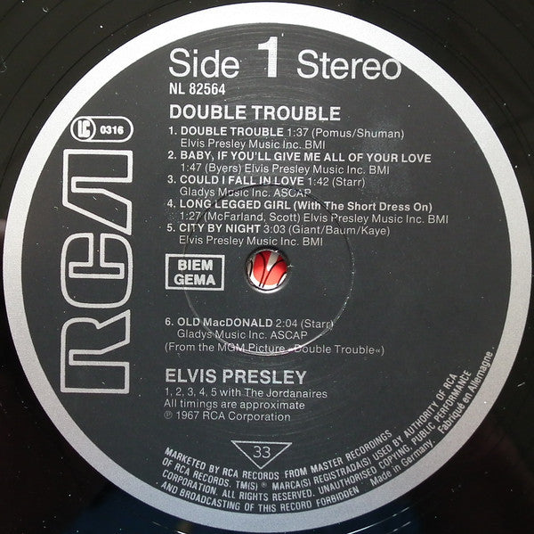 Elvis Presley : Double Trouble (LP, Album, RE)