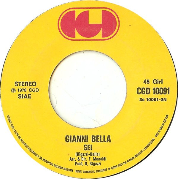 Gianni Bella : No (7",45 RPM,Stereo)
