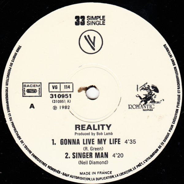 Reality (11) : Gonna Live My Life (12",33 ⅓ RPM,Limited Edition,Stereo)