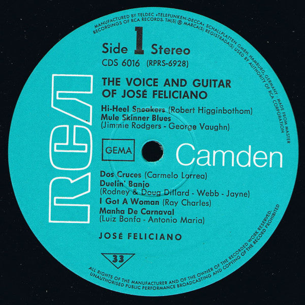 José Feliciano : The Voice And Guitar Of José Feliciano (LP)