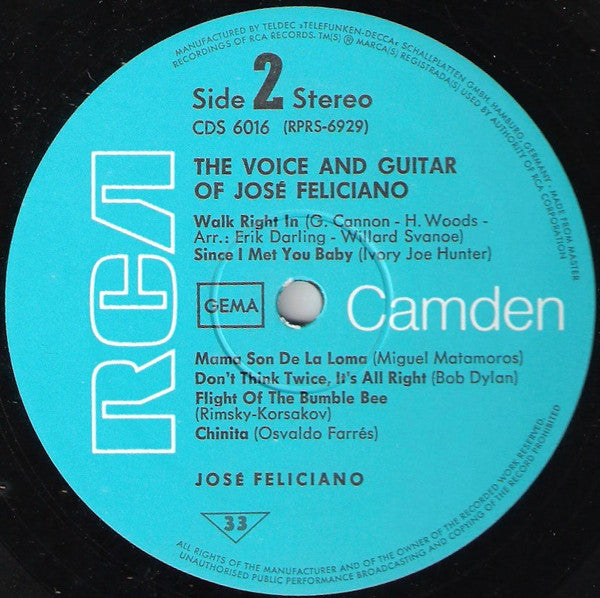 José Feliciano : The Voice And Guitar Of José Feliciano (LP)