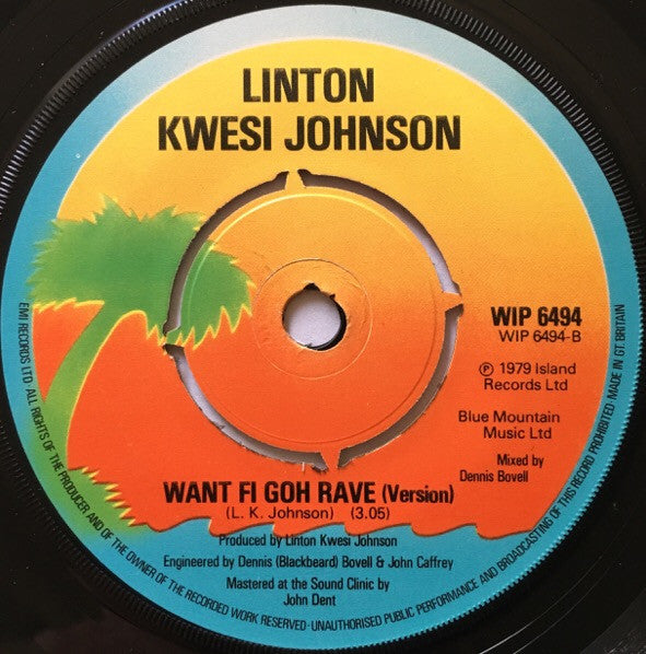 Linton Kwesi Johnson : Want Fi Goh Rave (7",45 RPM,Single)