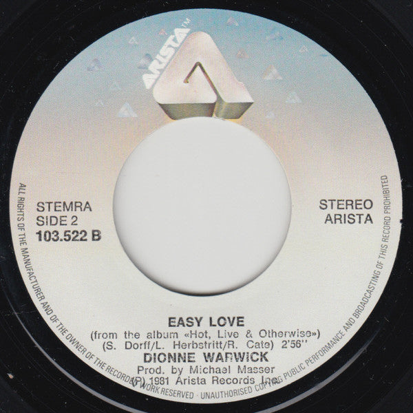 Dionne Warwick : Now We're Starting Over Again (7")