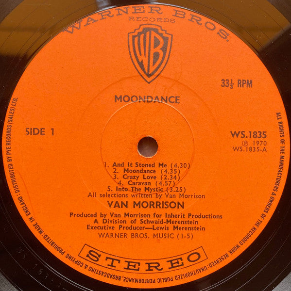 Van Morrison : Moondance (LP,Album,Stereo)