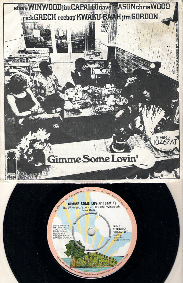 Steve Winwood / Jim Capaldi / Dave Mason / Chris Wood (2) / Rick Grech / Rebop Kwaku Baah / Jim Gordon : Gimme Some Lovin' (7",Single,45 RPM)