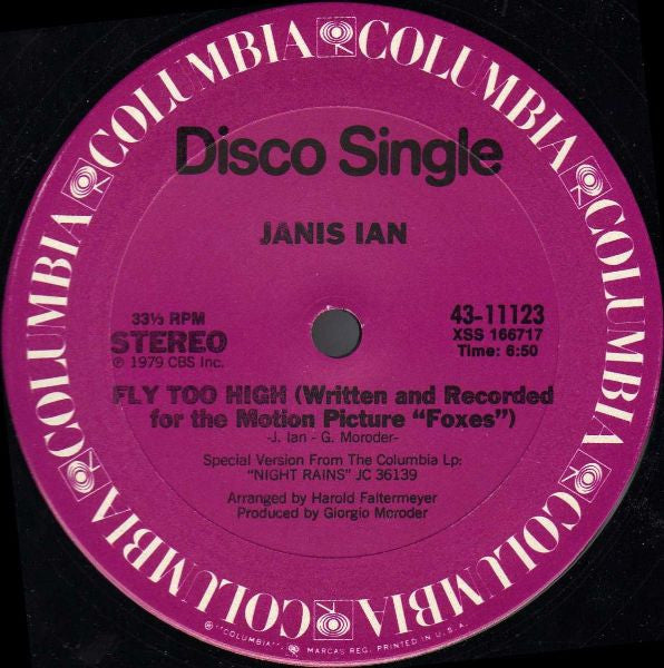 Janis Ian : Fly Too High (12",33 ⅓ RPM)