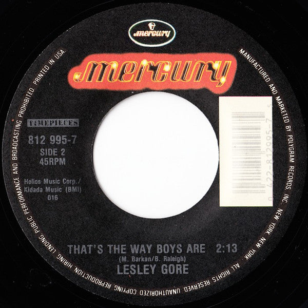 Lesley Gore : California Nights / That’s The Way Boys Are (7",45 RPM,Reissue,Stereo,Mono)