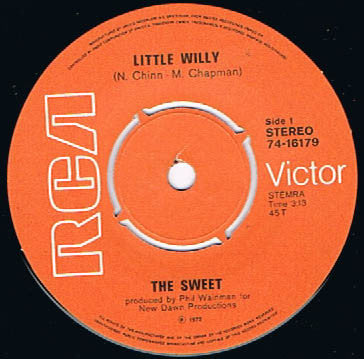 The Sweet : Little Willy (7",45 RPM,Single,Stereo)