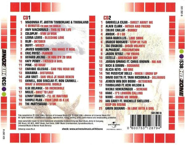 Various : Radio 538 - Hitzone - Best Of 2008 (Compilation)