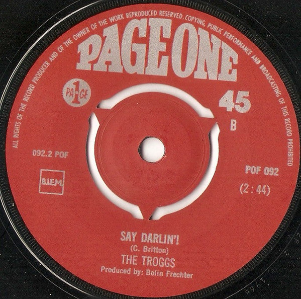 Troggs, The : Hip Hip Hooray (7",45 RPM,Single)