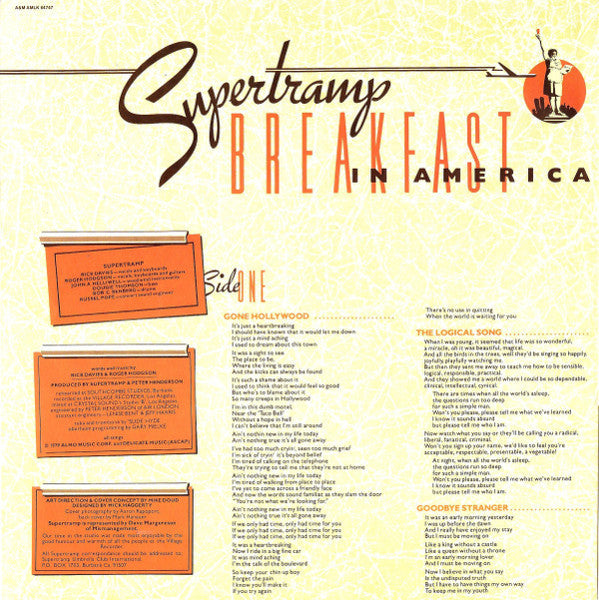 Supertramp : Breakfast In America (LP,Album,Mispress,Stereo)