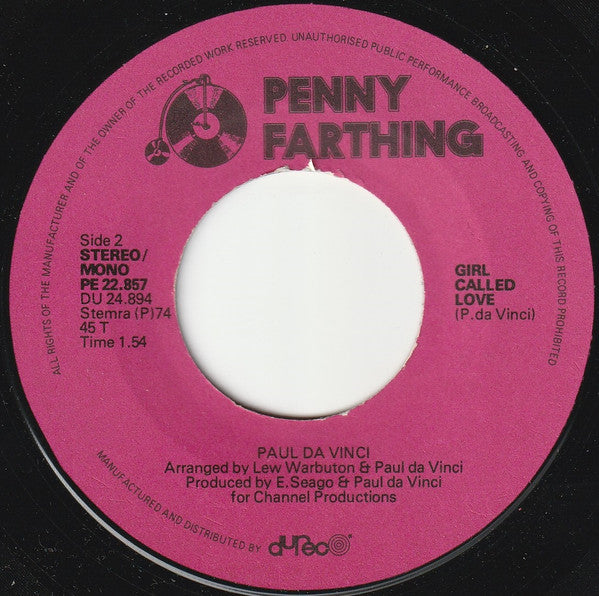 Paul Da Vinci : If You Get Hurt (7",45 RPM,Single)