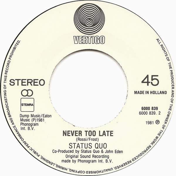 Status Quo : Young Pretender (7",Single,45 RPM)