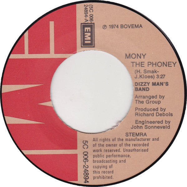 Dizzy Man's Band : Mony The Phoney / Lady Carefree (7",45 RPM,Single)