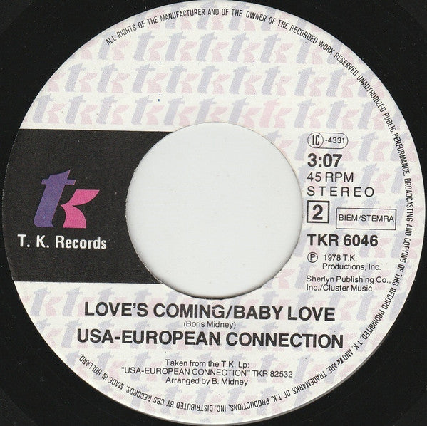 USA-European Connection : Come Into My Heart / Good Loving (7",45 RPM,Stereo)