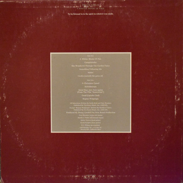 Procol Harum : A Whiter Shade Of Pale (LP,Album,Reissue)