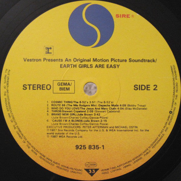 Various : Earth Girls Are Easy (Original Motion Picture Soundtrack) (LP,Compilation)