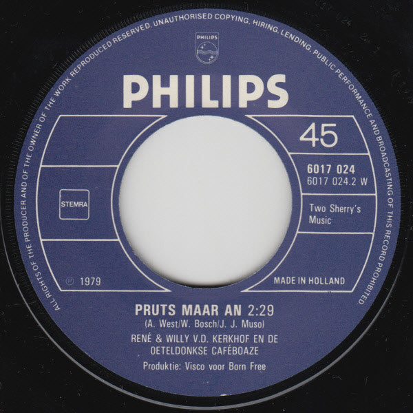 René & Willy v.d. Kerkhof en de Oeteldonkse Caféboaze : Da Hedde Of Da Kredde (7",45 RPM,Single)