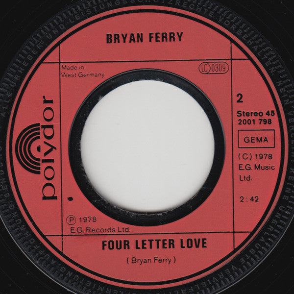 Bryan Ferry : Sign Of The Times (7",45 RPM,Single)