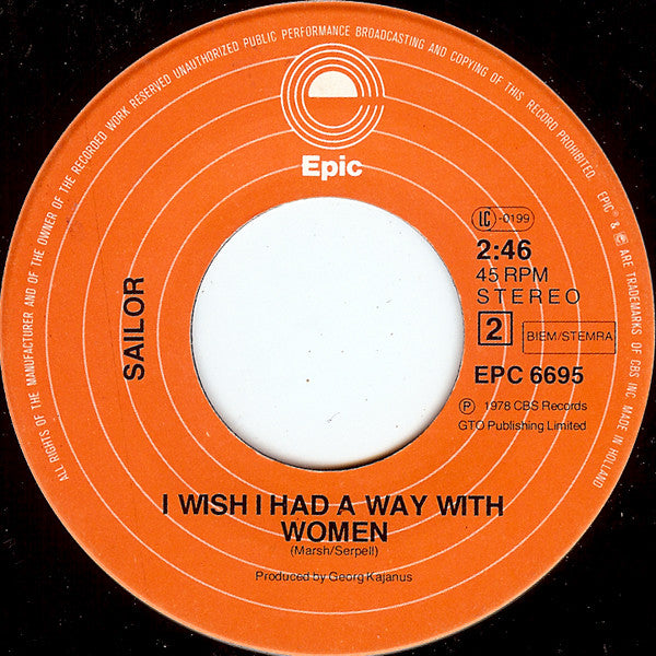 Sailor : Give Me Shakespeare (7",Single,45 RPM)