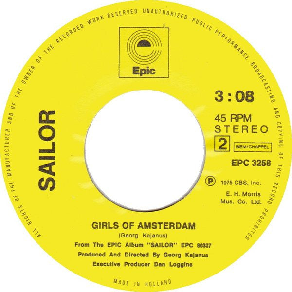 Sailor : Let's Go To Town (7",45 RPM)