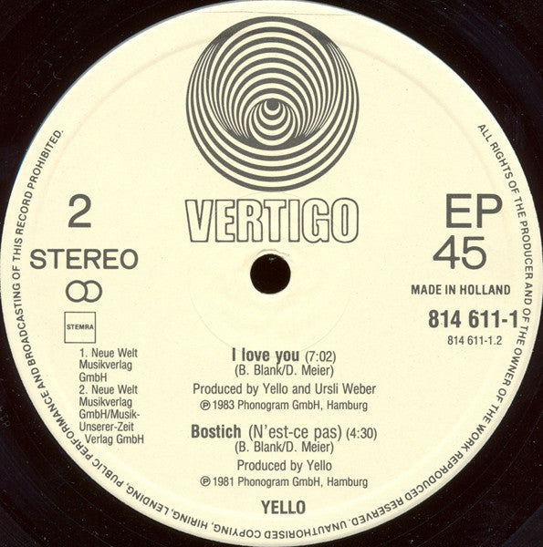 Yello : Lost Again (12",45 RPM,EP)