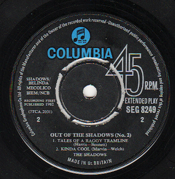 Shadows, The : Out Of The Shadows (No. 2) (7",EP,Mono,45 RPM)