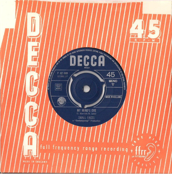 Small Faces : My Mind's Eye / I Can't Dance With You (7",45 RPM,Mono)