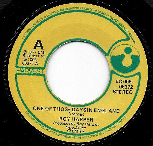 Roy Harper : One Of Those Days In England (7",45 RPM,Single)