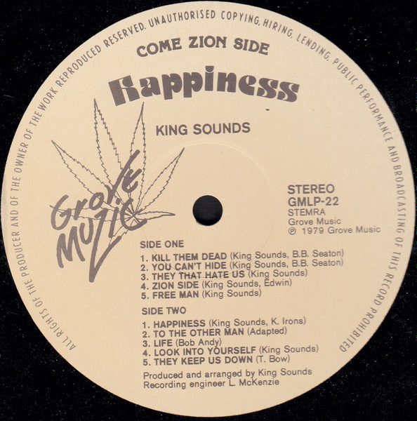 King Sounds : Come Zion Side / Happiness (LP,Album)